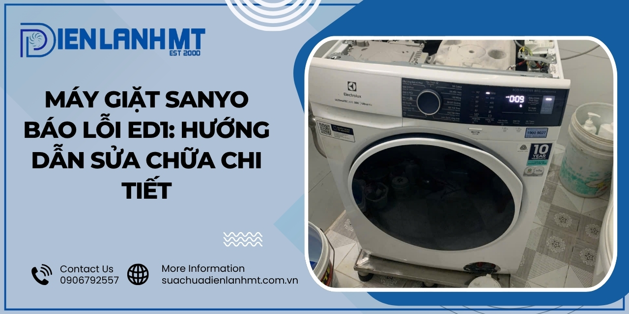 Nguyên nhân máy giặt Sanyo báo lỗi ED1